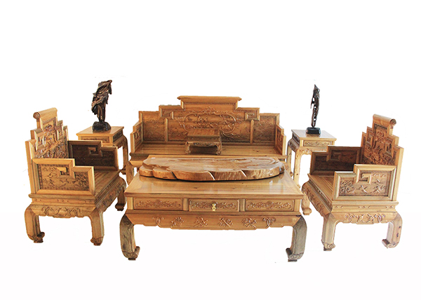 金絲楠木家具-金絲楠沙發六件套